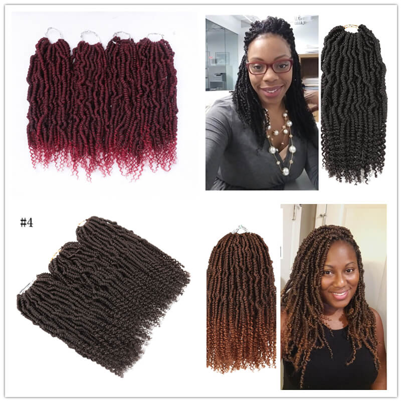 

Crochet Passion Twist Long Hair for Passion Twist Crochet Hair Extensions Synthetic Hair Weave 14inch Water Bulk Kinky Curly 2021, 1b+27