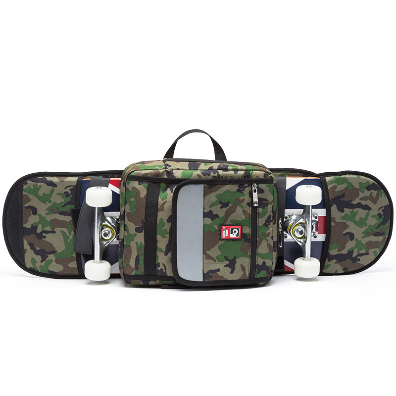 

Skateboard Bag Large Capacity Anti-scratch Durable Shoulder Skateboard Backpack Camouflage Multi-function Sports Bag SGC008, Camouflage green