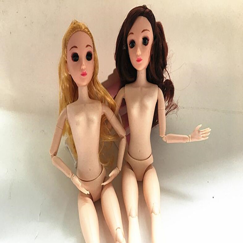 

30cm plastic female mannequin body doll joints sexy 3D real eye doll cake baking wedding design naked baby Can bend 3pc/lot D212