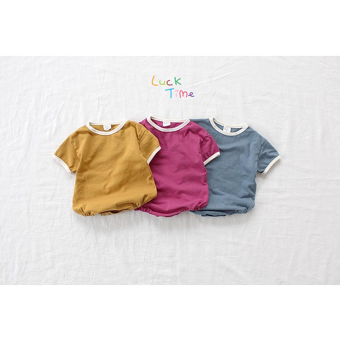 

Baby kids designer clothes Romper Girls Round Collar Short Sleeve romper Solid Color Infant Boy Girl Clothing Romper, As picture