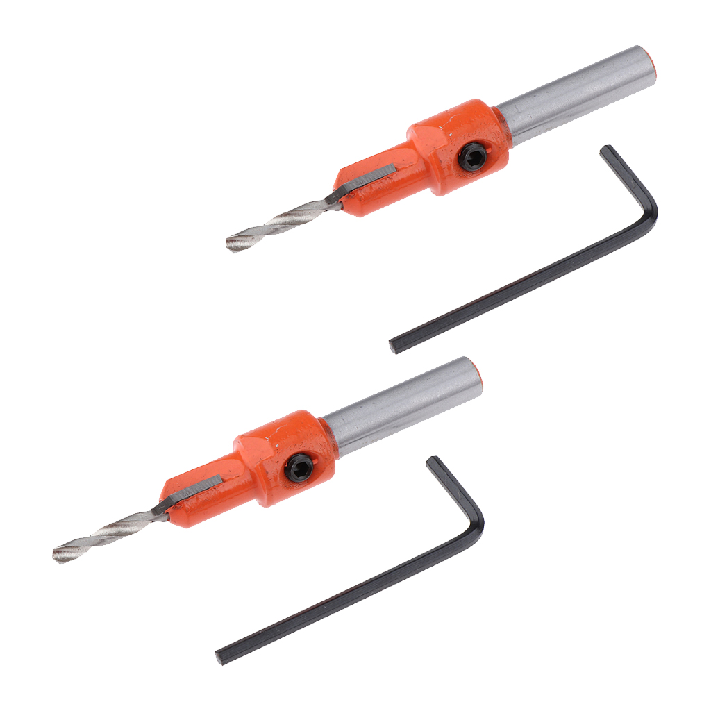 

Set Of 2 Countersink Drill Bit Woodworking Chamfer End Milling Cutter 8mm Shank