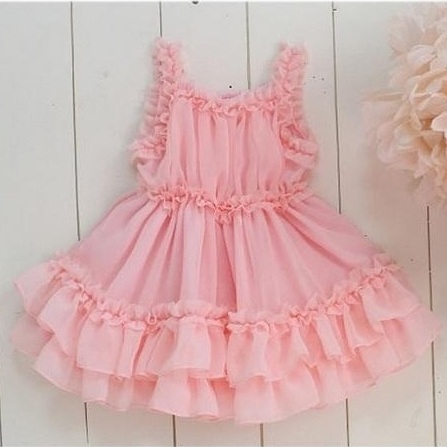 

Vieeoease Girls Dress Flower Kids Clothing 2020 Summer Fashion Ruffles Straps Lace Tutu Princess Dress KU-006, As picture