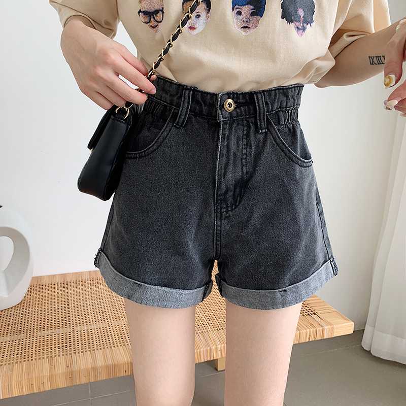 

High Waist Denim Spodenki Damskie Shorts Feminino Korean Womens Shorts Summer New Plus Size Short Algodon Mujer Blue, Black