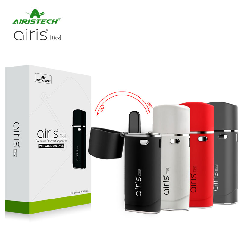

Battery Box Mod Original Airis Tick Kit 650mAh Preheat VV Variable Voltage For Thick Oil Tank Cartridge Authentic Airistech, Black