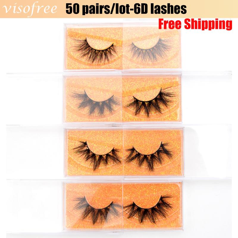 

Wholesale Eyelashes 50/pcs Free DHL Visofree 3D Mink Lashes Natural Mink Eyelashes Fluffy False Makeup False Lashes