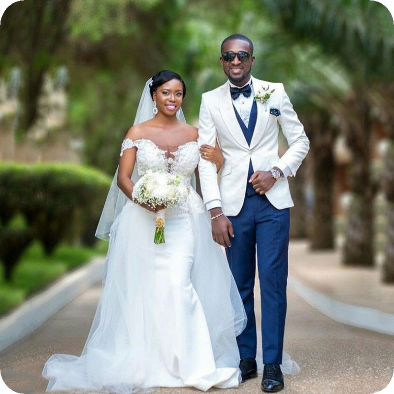 

White Mens Suit Royal Blue Mens Wedding Suits Bridegroom Custom Made Slim Fit Formal Groom Wear Tuxedo Blazer Best Man Costumes Pour Hommes, Same as image