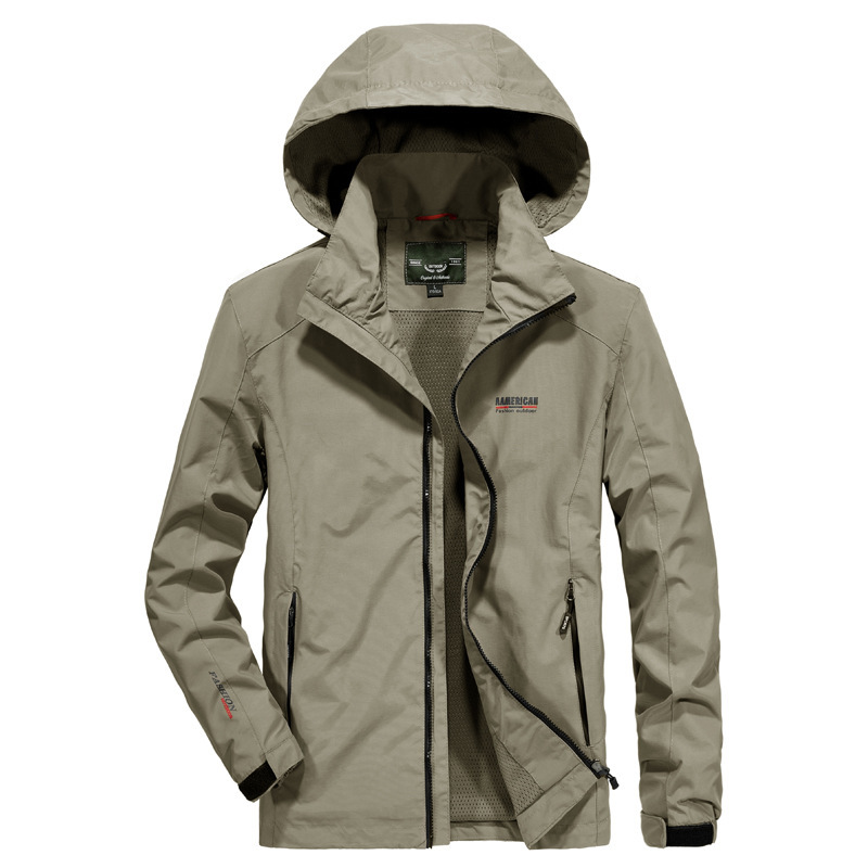 

Windbreaker Jacket Casual Plus Size Men Outwear Jackets Spring Autumn Windproof Mens Jackets Solid Hooded Mens and Coats, Blue