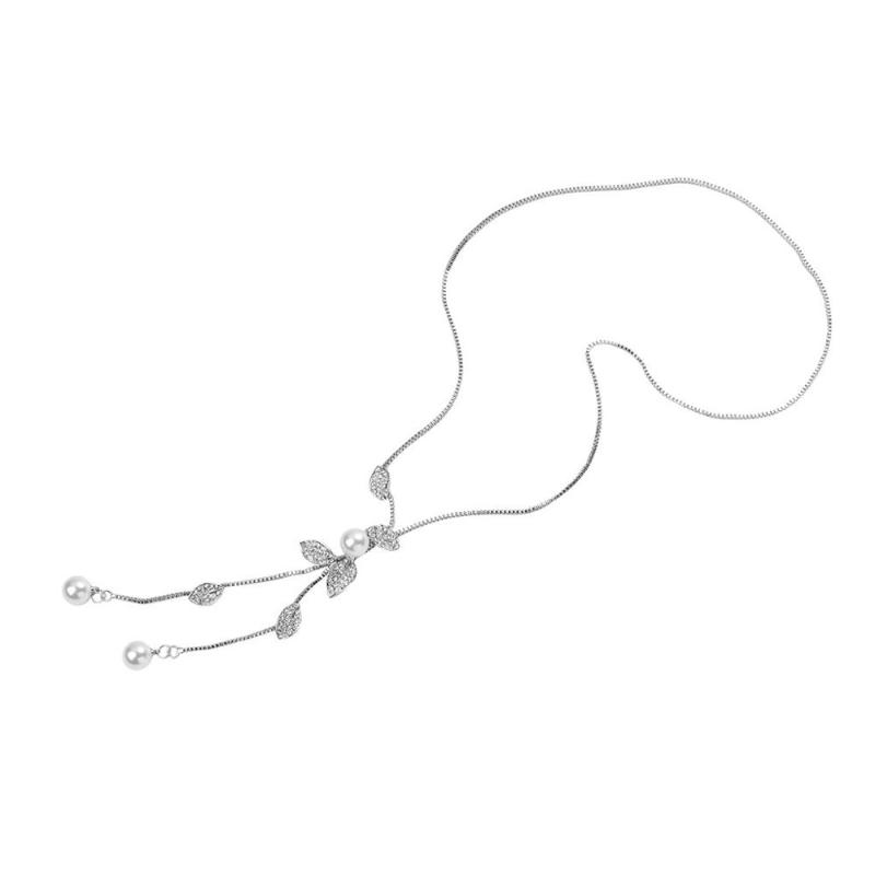

Pearl Crystal Leaves Flowers Multilayer Pendant Necklace Chain Women Jewelry Hot Pendant Gift Ethnic Bohemian Choker #4D19