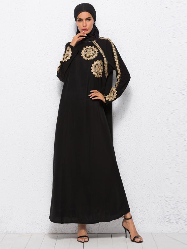 

Muslim Dress Women Appliques Turkey Abaya Arab Party Modest Dresses Dubai Islamic Clothing Jilbab Jubah Elbise Moroccan Kaftan