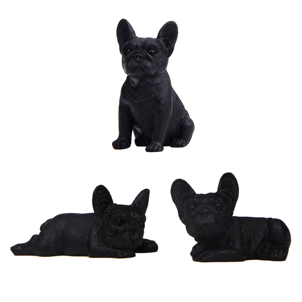

3pcs french bulldog carve model resin animal dog pet model resin dog figurines