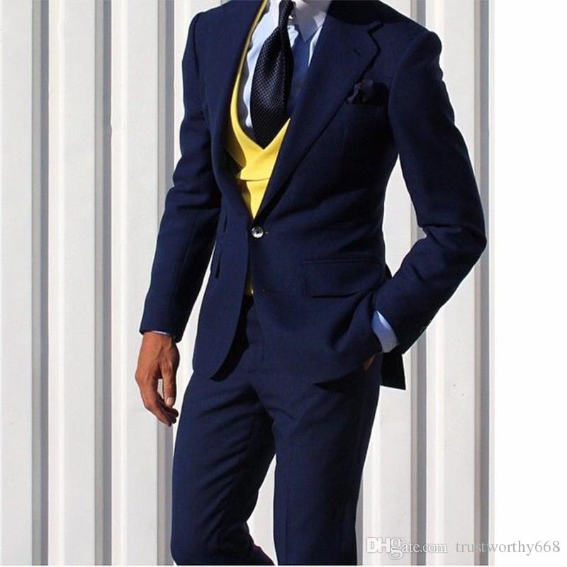 

Popular One Button Groomsmen Notch Lapel Groom Tuxedos Men Suits Wedding/Prom Best Man Blazer ( Jacket+Pants+Vest+Tie) 609, Same as image