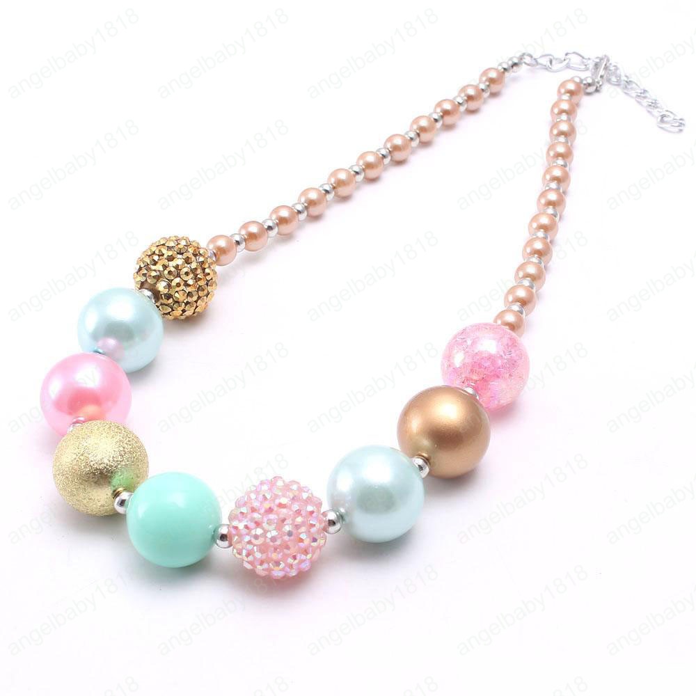 

Pretty Color Kid Chunky Necklace Newest Designable Bubblegume Bead Chunky Necklace Jewelry For Baby Kid Girl, As picture