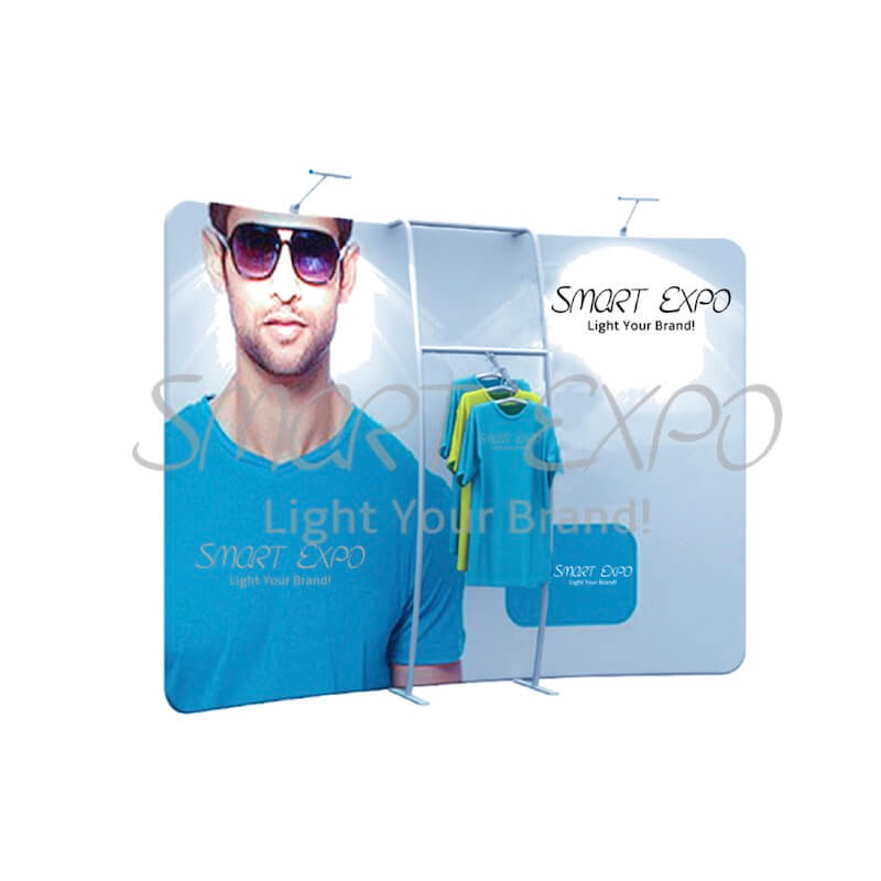 

10ft C Curved Fabric Chothes Display Stand with Clothing Display Rack Tension Fabric Printed Graphic Portable Carry Bag