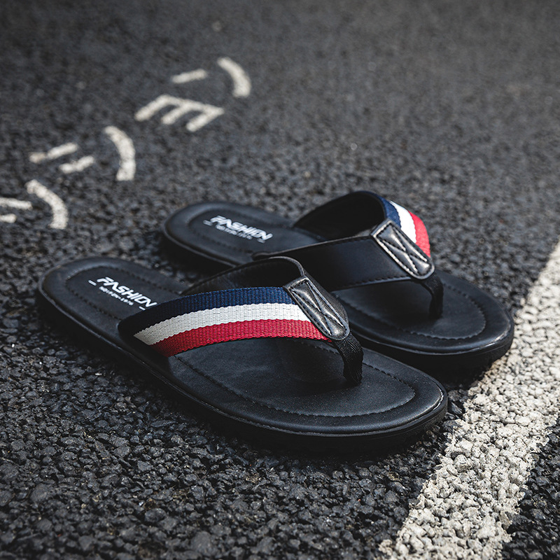 

Euro fashion men slippers fashionable men flip flops antiskid summer beach slippers casual outdoor flip flops for zy314, Black