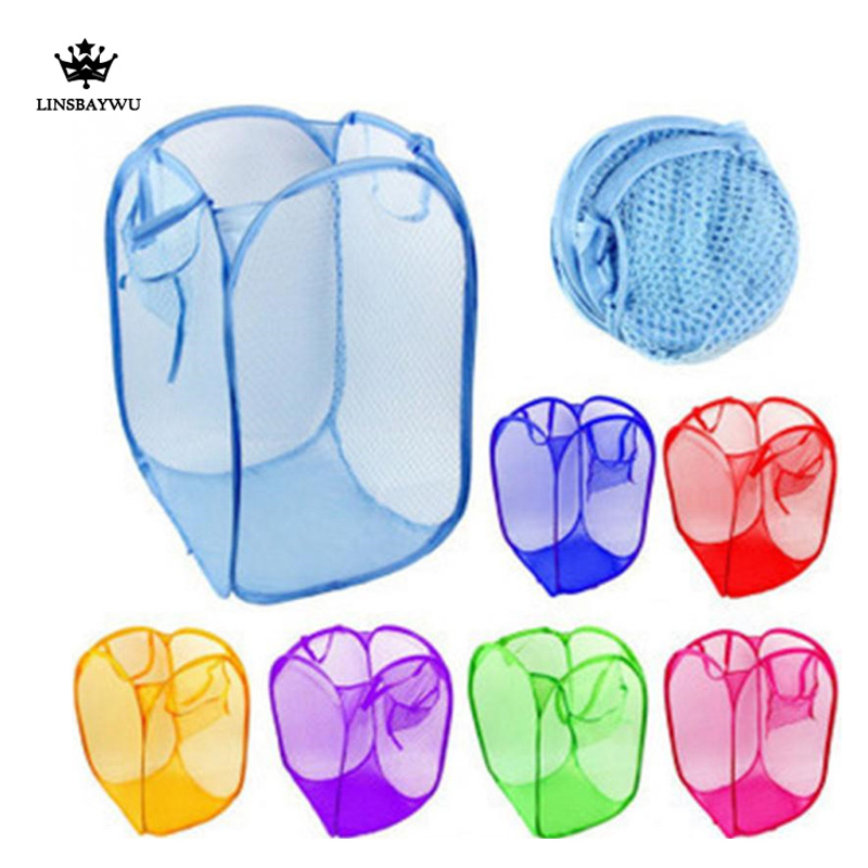 

Multi Function Nylon Mesh Fabric Laundry Basket Storage box For Toy,Dirty Clothes Sundries Foldable Laundry basket, As pic