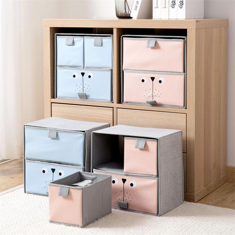 

Underwear Foldable Storage Box Large Capacity Big Grid Oxford Home Closet Organizer for Socks Ties Lingerie Drawer Organizer, Pink 3 grid