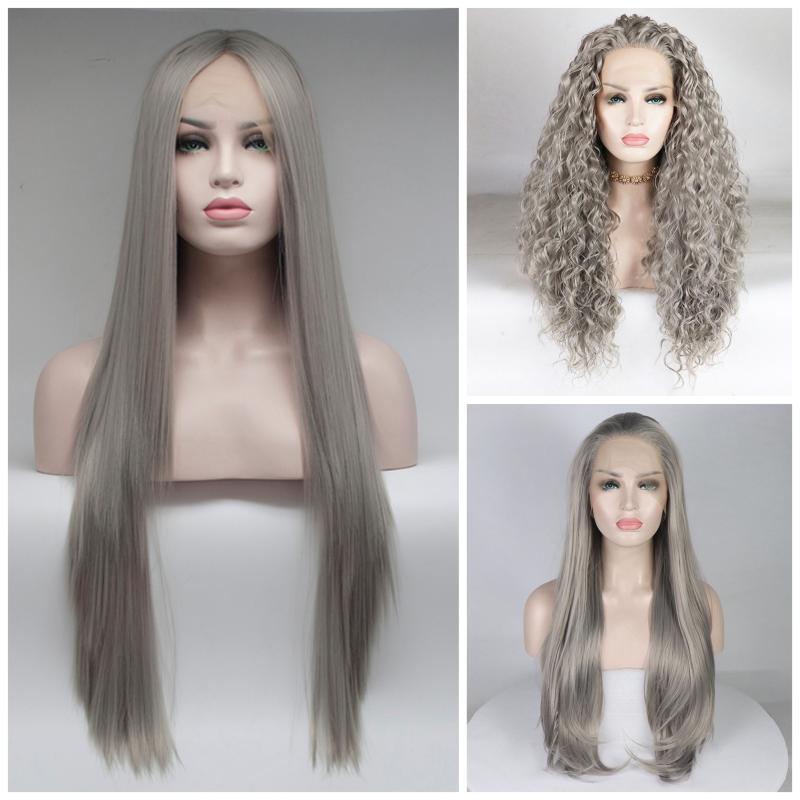 

Straight Synthetic Lace Front Wig White Pink Purple Green Blonde 613 Grey 60 Copper Wigs For Black Women Heat Resistant, Style1