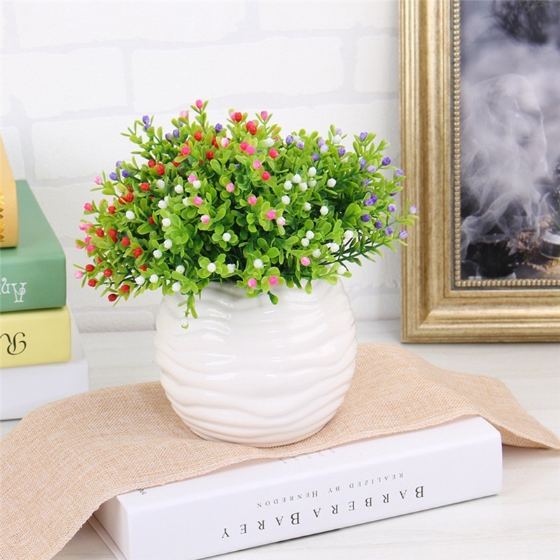 

10PCS/Bunch Artificial Flower Milan Grass Fake Green Plants Pot Room Home Decorations Wedding Bridal Bouquet