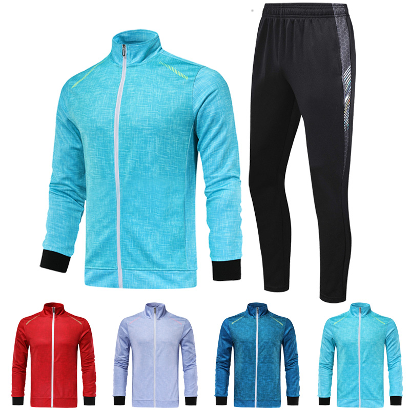

9401+9701# New Men Tracksuits Dropshipping Long Sleeve Jacket Pants Running Tennis Badminton Training Suits Players Sportswear, 9701 black pants