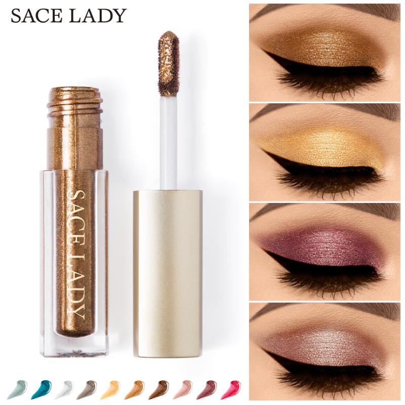 

SACE LADY Shimmer Eyeshadow Liquid Makeup Glitter Eye Shadow Metals Illuminator Make Up Highlighter Cream Cosmetic, Colors 05