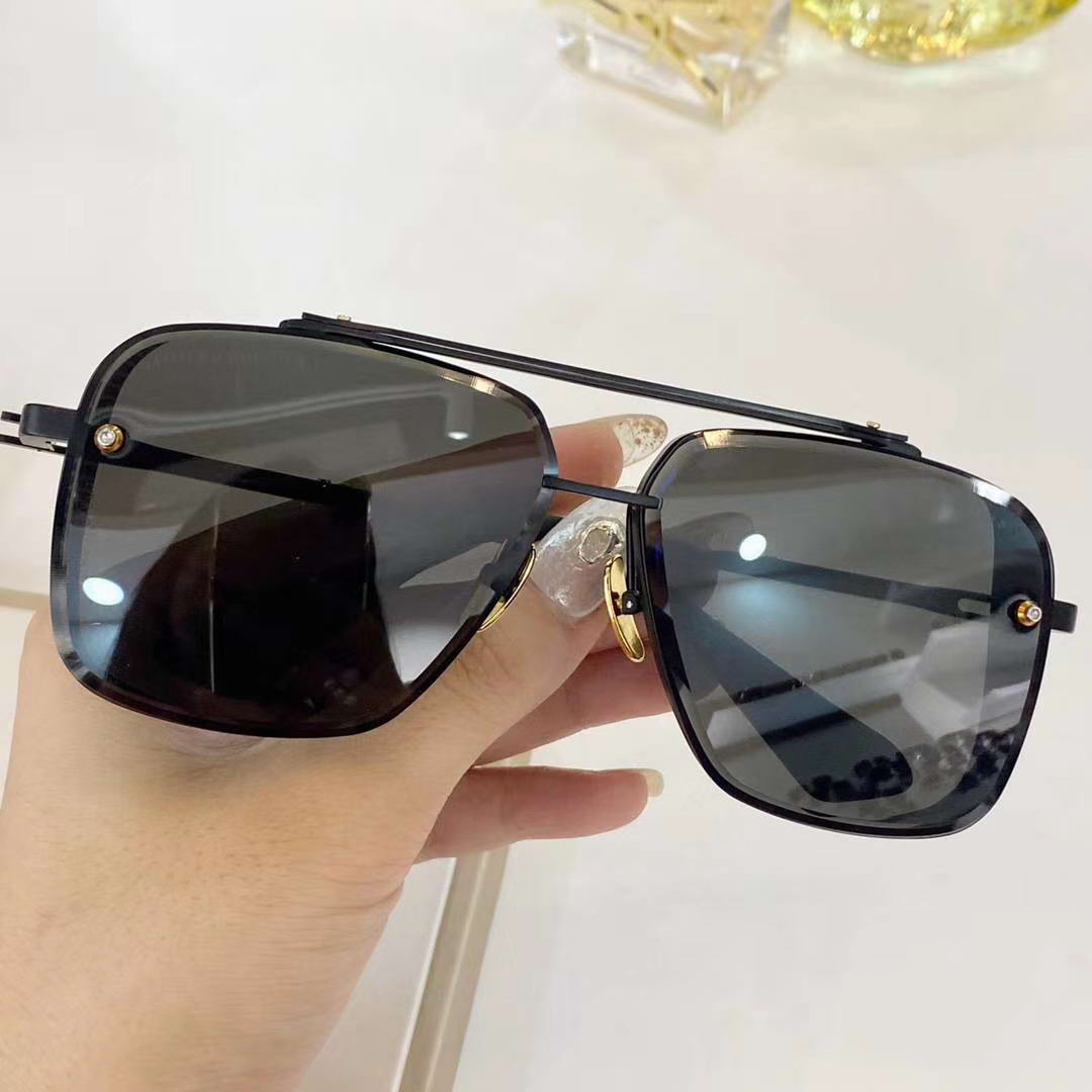 

Black Square Sunglasses Metal Black Lens Cool Large Shades Men Sport Glasses UV Eyewear with Box