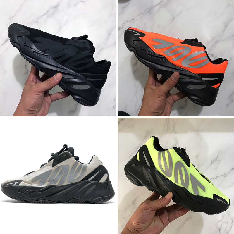 

2020 New MNVN 700 Orange Green Triple Black Bone 3M Material Men Women Running Shoes Sport Sneakers Size 5-12 With Box, #1 triple black