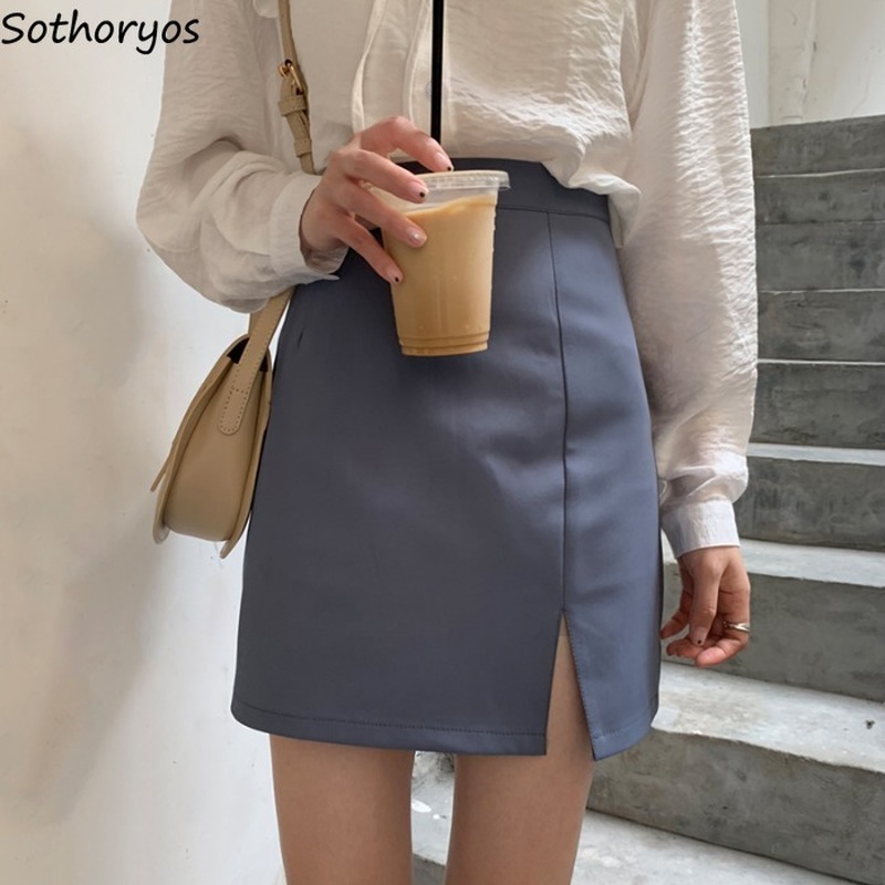 

Skirts Women Black 2020 Retro High Waist Solid All Match Harajuku Simple Womens Korean Style Casual Daily Mini Skirt A-line Chic