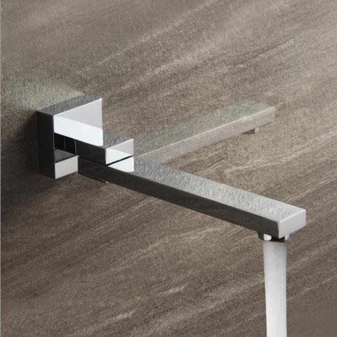 

Chrome Faucet Tap without switch Brass Square Swing Faucet Spout For Shower System Rain Shower Kit Faucet Mixer Set