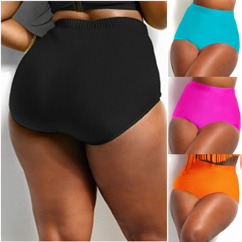 

Women Cotton High Waist Bottom Shorts Bikini Bottoms Swimsuit Big Size