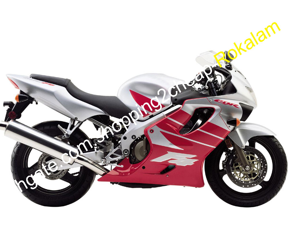 Carénage modifié pour Honda CBR600 F4 CBR 600 CBR600F 4 600F4 Kit de carénages de carrosserie rouge argenté 1999 2000 (moulage par injection)