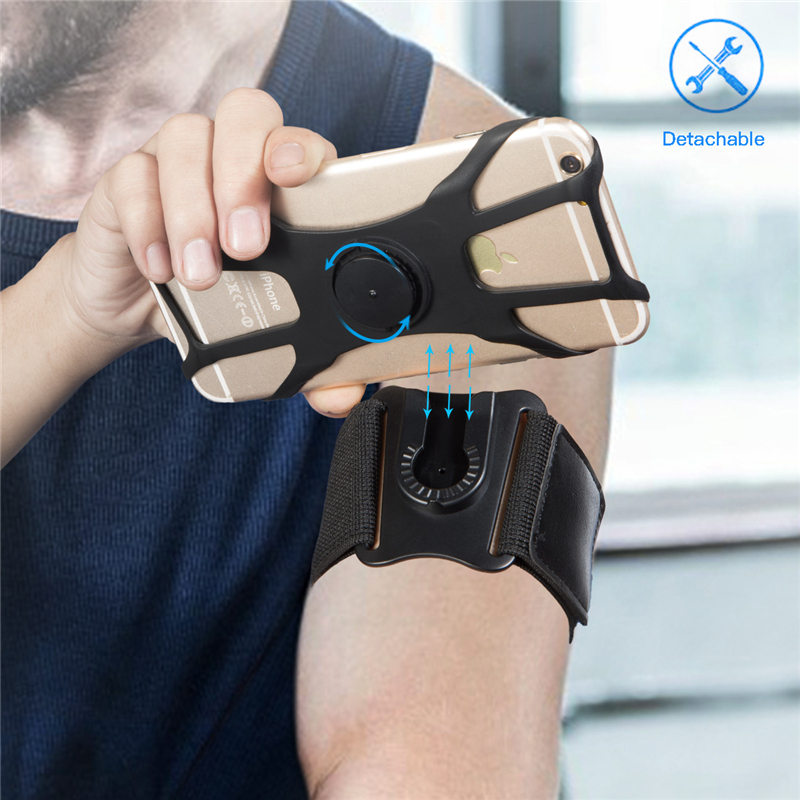 

Universal Outdoor Arm Band Phone Case Sports Phone Holder Armband Cases for IPhone Samsung Wristband Gym Running Cycling Jogging Exercise Cellphone Bag, Black
