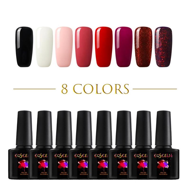 

COSCELIA 8ML Gel Nail Polish 6/8PCS Set Nail Art Gel Varnish Manicure Set Kit Soak Off Polish UV LED For Manicure
