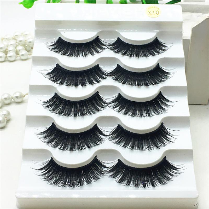 

Mink Hair False Eyelashes Natural Long Wispies Lashes 1 Box 3D False Lashes Fluffy Strip Eyelashes Long Natural Party