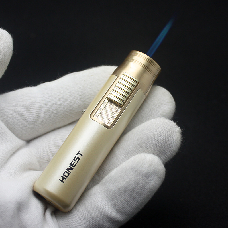 

Torch Turbo Jet Butane Gas Lighter Metal Strip Windproof Cigar Cigarette Lighter 1300 C Fixed Fire Portable Gadgets For Men