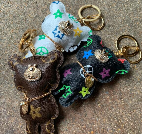 

PU Leather Diamond Presbyopia Keychain Bag Pendant Car Key Charm
