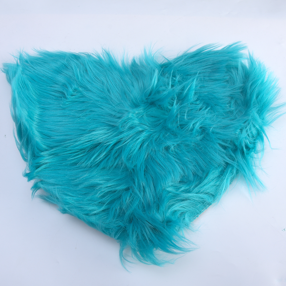 

Decoration Cute Non Slip Artificial Wool Soft Baby Room Bedroom Solid Shaggy Home Fluffy Carpet Heart Shape Floor Mat Door, Dark pink