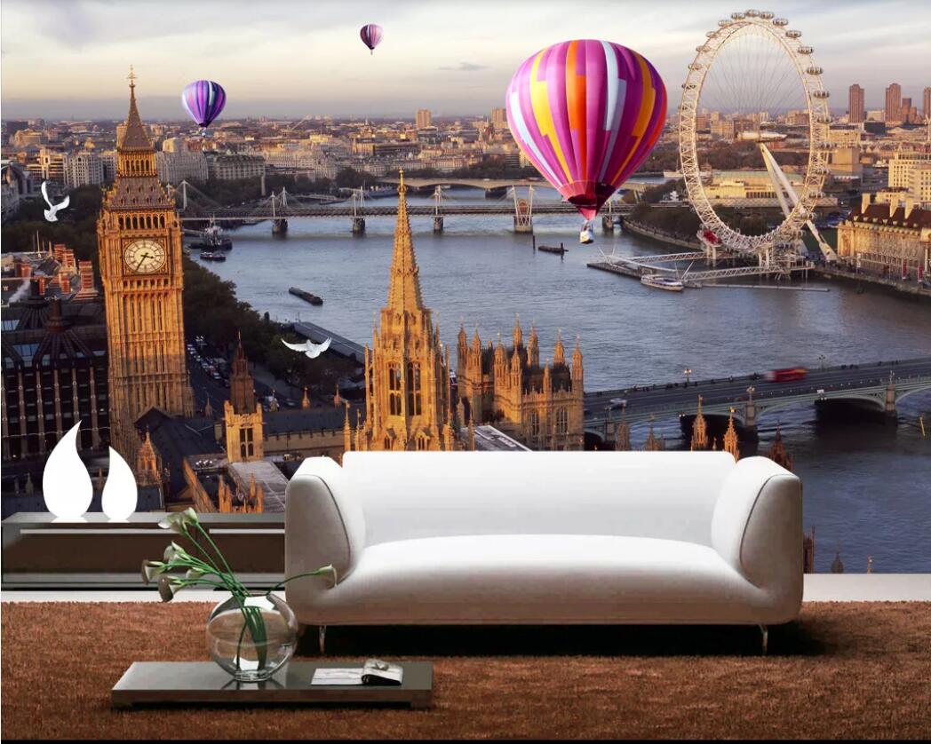 

3d room wallpaper custom photo mural Retro nostalgic Nordic European London street TV sofa background wall wallpaper for walls 3 d, Non-woven fabric