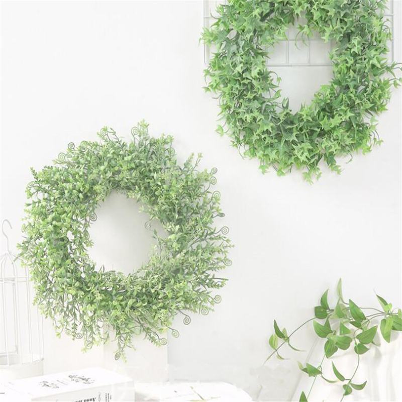 

Artificial Plant Rattan Ring Simulation Plant Grass Ring Hanging Plastic Fake For Wedding Party Home Garden Decoration, Hippocampus