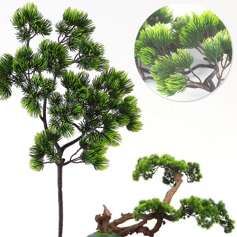 

1pc 42CM Pine Branch Plastic Artificial Green Plants Fake Pine Branches For Home Office Deor Decorative Plant, As pic