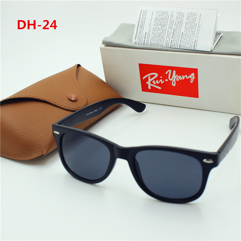 

1pcs New High Frame Men's And Brown Black WAYFARER RETRO Sunglasses Quality Black Fashion Lens UV400 Protection Women's Case Vnpev, White;black