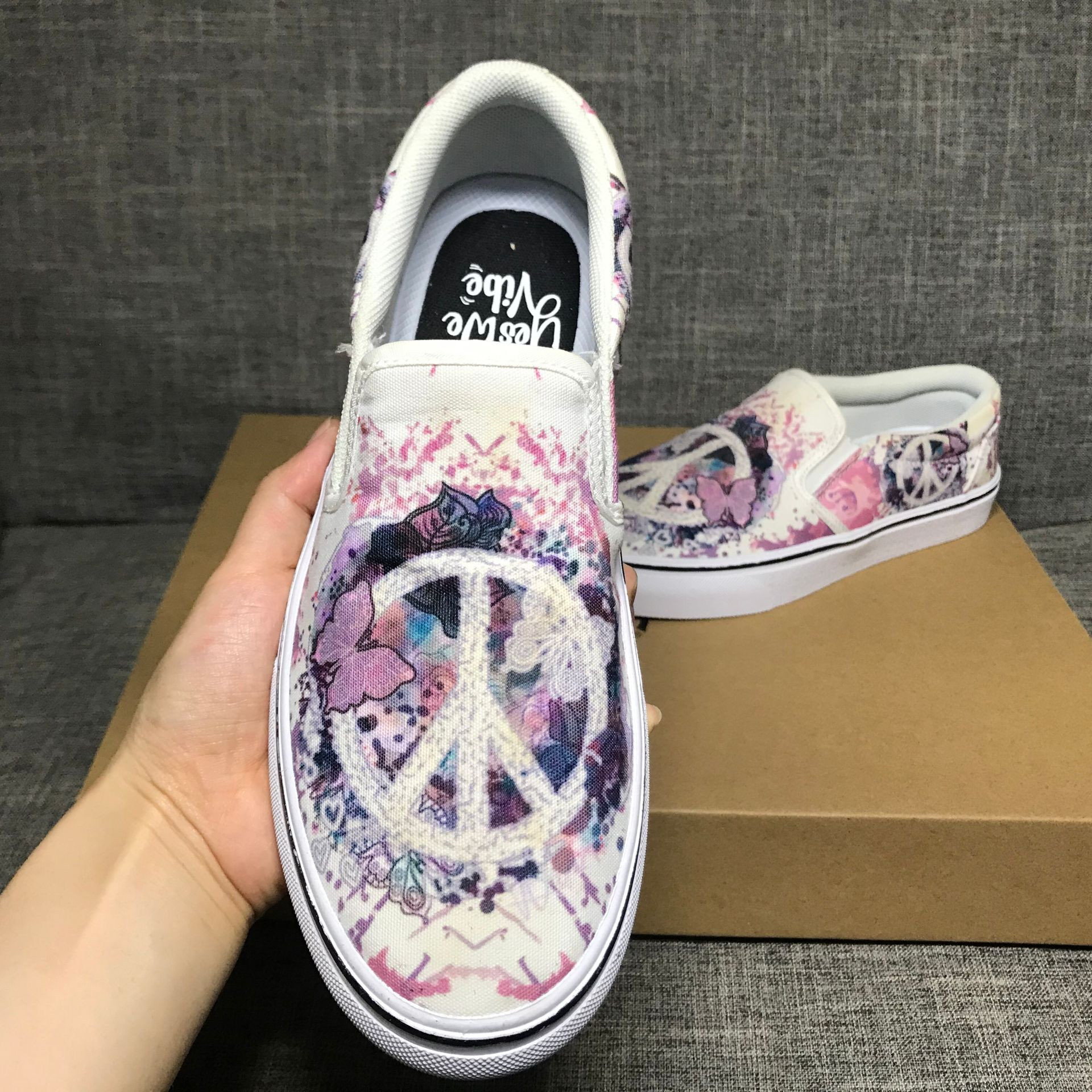 2020 mode femmes Denim Sapatos Espadrilles paille pêcheur talons plats chaussures dames paresseux décontracté dessin animé toile sans lacet chaus