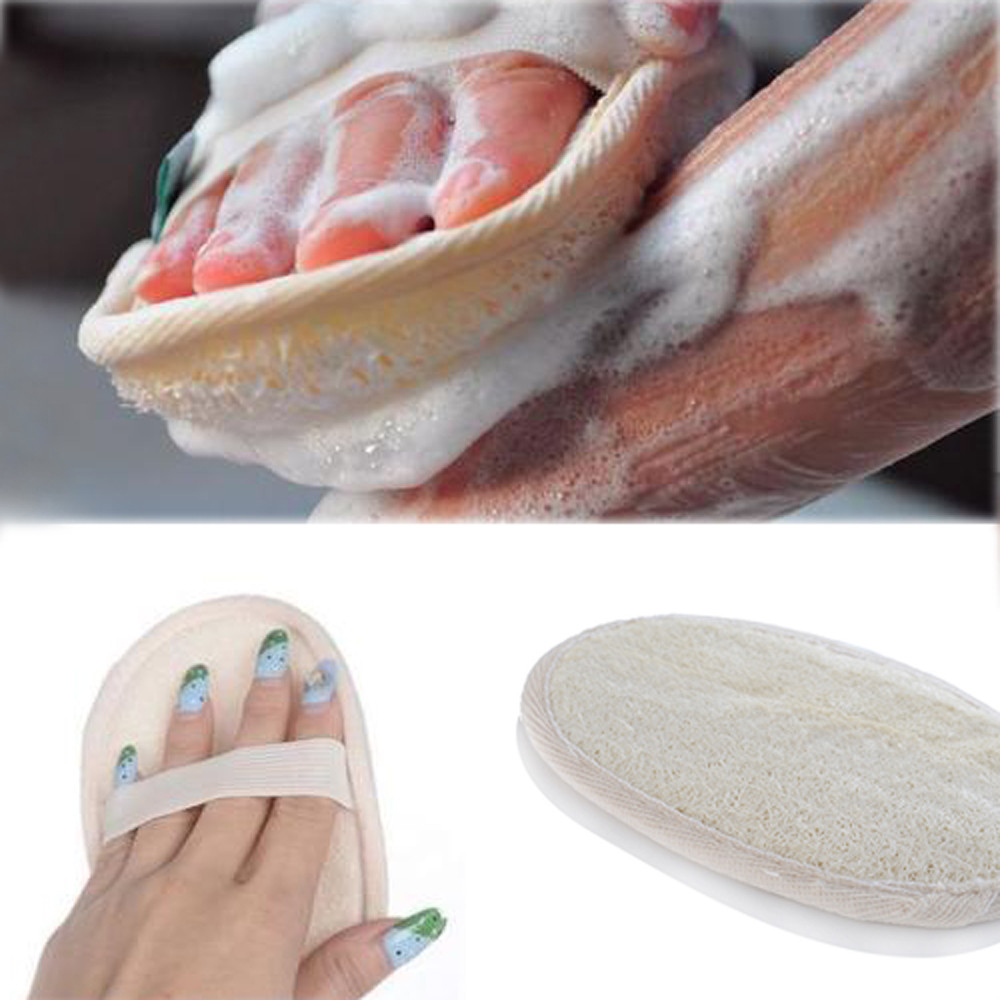 

15x10cm Soft Exfoliating Loofah Natural Sponge Strap Handle Shower Massage Brush Skin body Bathing washing Accessories