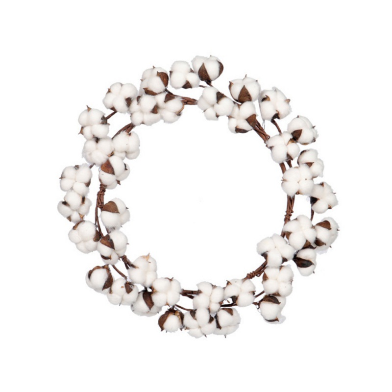 

Christmas Artificial Cotton Wreath Cotton Bolls Flowers Garland For Home Hanging Decor Housewarming Gift