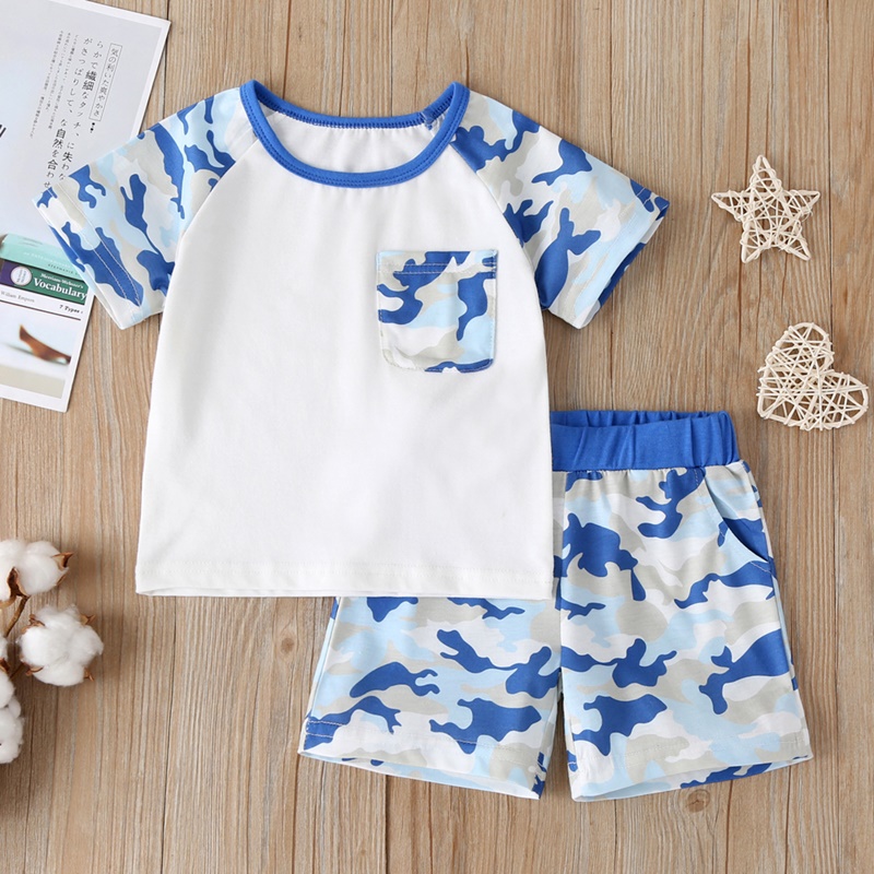 

Baby Clothes Camouflage Set Children Korean-style Elasticity Two-Piece Baby Girl Boy Set Summer Children 2020 New T-shirt+Shorts, Wt