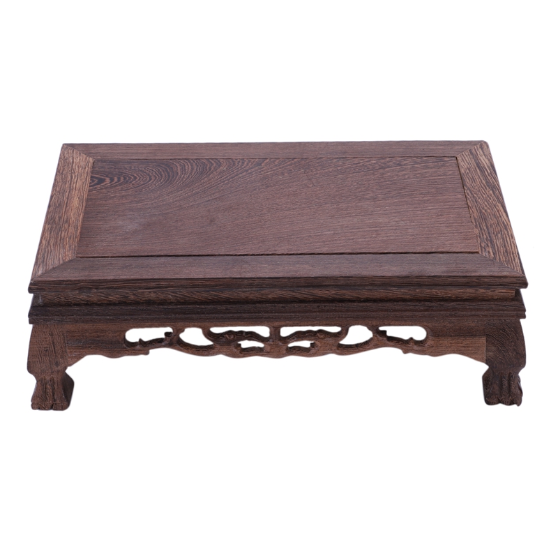 

Rectangular Tiger Feet Mahogany Sculpture Buddha Statue Crafts Decoration Base Rectangular Solid Wood Stone Base