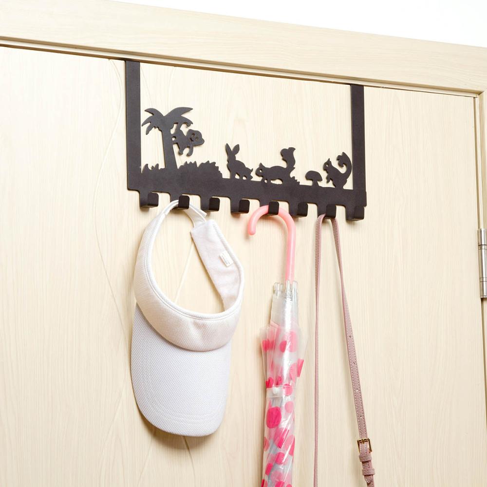 

OTHERHOUSE Iron Door Hanger Over the Door Washroom Coat Hanger Clothes Towel Storage Rack Clothes Towel Holder Hanging Hook