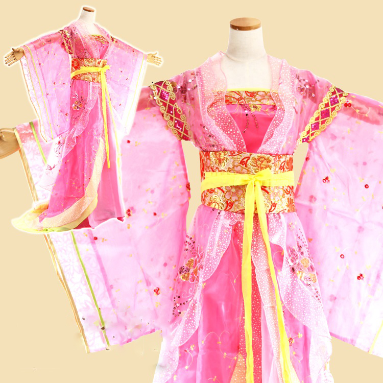 

He Tang Yue Se Moon on Pond Kids' Dance Costume on Children's Day MultiColor Performance Wear, Yellow 135cmh