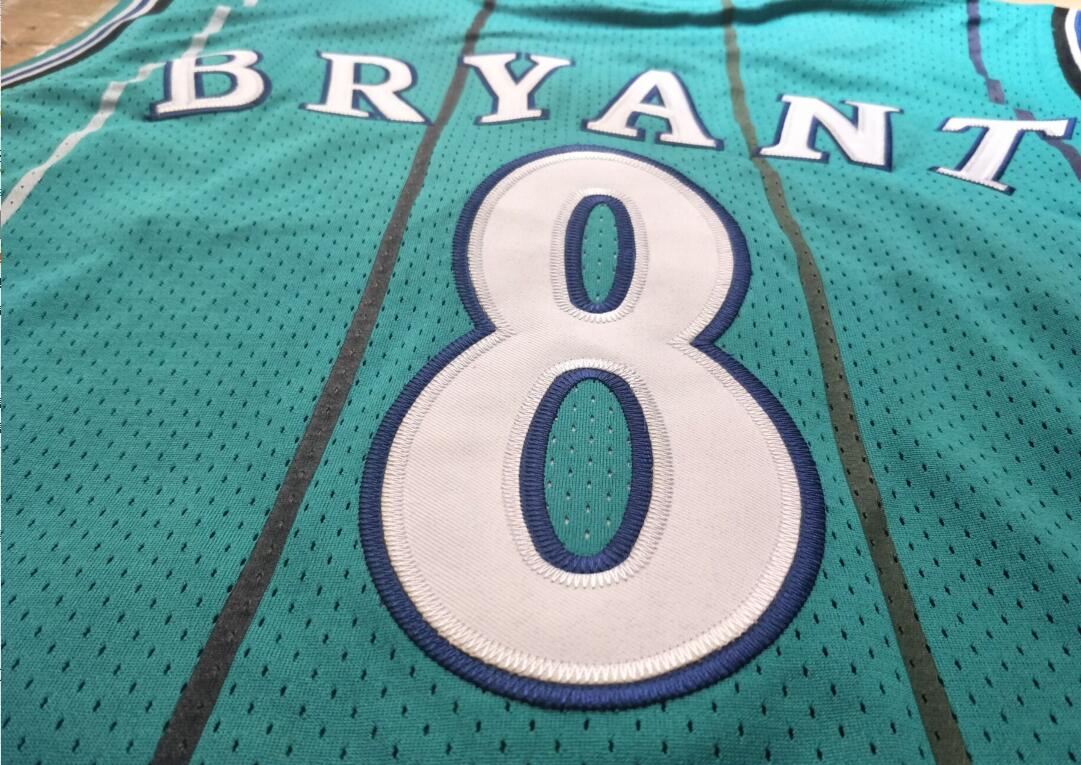 

Men Vintage GREEN Rare #8 K B AUTHENTIC embroidery Size S-5XL college Basketball jersey or custom any name or number jersey