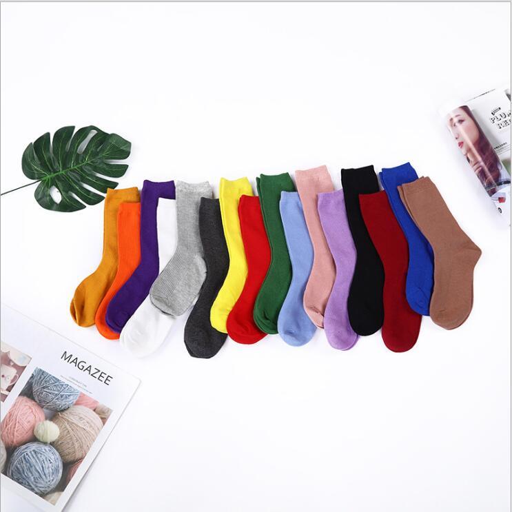 

Socks Girls Candy Solid Knee High Socks Unisex Fashion Winter Casual Stockings Chaussette Cotton Boot Leg Warmers Underwear 15 Colors C6063, Message your colors