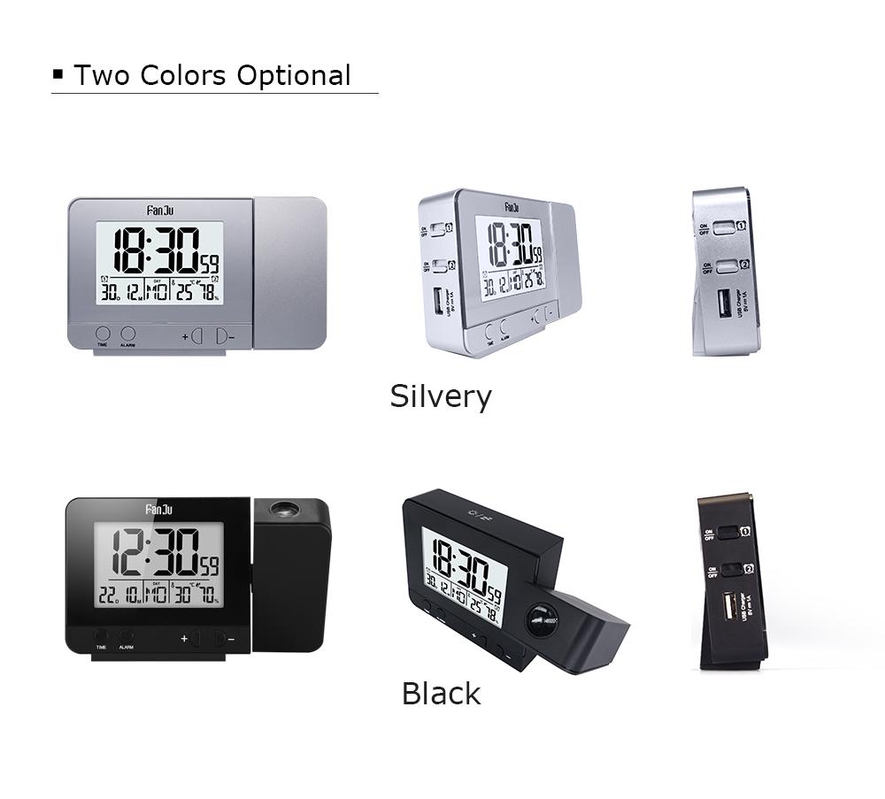 2020 Projection Alarm Clock Digital Date Snooze Function Backlight